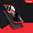 Hard Rigid Plastic Matte Finish Front and Back Case 360 Degrees Q01 for Huawei Y7 (2019) Red and Black