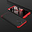 Hard Rigid Plastic Matte Finish Front and Back Cover Case 360 Degrees for Huawei G10 Red and Black