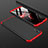 Hard Rigid Plastic Matte Finish Front and Back Cover Case 360 Degrees for Huawei Honor 8A Red and Black