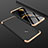 Hard Rigid Plastic Matte Finish Front and Back Cover Case 360 Degrees for Huawei Honor 8X Gold and Black