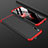 Hard Rigid Plastic Matte Finish Front and Back Cover Case 360 Degrees for Huawei Honor 9X Red and Black