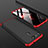 Hard Rigid Plastic Matte Finish Front and Back Cover Case 360 Degrees for Huawei Honor V20 Red and Black