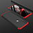 Hard Rigid Plastic Matte Finish Front and Back Cover Case 360 Degrees for Huawei Nova Lite 3 Red and Black