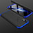 Hard Rigid Plastic Matte Finish Front and Back Cover Case 360 Degrees for Huawei P Smart+ Plus Blue and Black