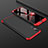 Hard Rigid Plastic Matte Finish Front and Back Cover Case 360 Degrees for Huawei P20 Red and Black