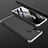 Hard Rigid Plastic Matte Finish Front and Back Cover Case 360 Degrees for Huawei P30 Lite Silver and Black