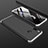 Hard Rigid Plastic Matte Finish Front and Back Cover Case 360 Degrees for Huawei P30 Lite XL Silver and Black