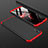 Hard Rigid Plastic Matte Finish Front and Back Cover Case 360 Degrees for Huawei Y6s Red and Black