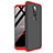 Hard Rigid Plastic Matte Finish Front and Back Cover Case 360 Degrees for Nokia 6.1 Plus Red and Black