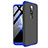 Hard Rigid Plastic Matte Finish Front and Back Cover Case 360 Degrees for Nokia X6 Blue and Black