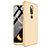 Hard Rigid Plastic Matte Finish Front and Back Cover Case 360 Degrees for Nokia X6 Gold