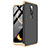 Hard Rigid Plastic Matte Finish Front and Back Cover Case 360 Degrees for Nokia X6 Gold and Black