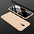 Hard Rigid Plastic Matte Finish Front and Back Cover Case 360 Degrees for OnePlus 6T Gold
