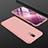 Hard Rigid Plastic Matte Finish Front and Back Cover Case 360 Degrees for OnePlus 6T Rose Gold