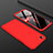 Hard Rigid Plastic Matte Finish Front and Back Cover Case 360 Degrees for Oppo A3 Red
