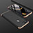 Hard Rigid Plastic Matte Finish Front and Back Cover Case 360 Degrees for Oppo A7 Gold and Black