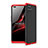 Hard Rigid Plastic Matte Finish Front and Back Cover Case 360 Degrees for Oppo A93 Red and Black