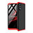Hard Rigid Plastic Matte Finish Front and Back Cover Case 360 Degrees for Oppo Reno4 4G Red and Black
