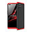 Hard Rigid Plastic Matte Finish Front and Back Cover Case 360 Degrees for Oppo Reno4 Lite Red and Black