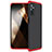 Hard Rigid Plastic Matte Finish Front and Back Cover Case 360 Degrees for Samsung Galaxy M52 5G Red and Black