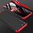 Hard Rigid Plastic Matte Finish Front and Back Cover Case 360 Degrees for Samsung Galaxy S21 5G Red and Black