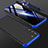 Hard Rigid Plastic Matte Finish Front and Back Cover Case 360 Degrees for Samsung Galaxy S22 Plus 5G Blue and Black