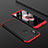 Hard Rigid Plastic Matte Finish Front and Back Cover Case 360 Degrees for Xiaomi Mi 6X Red and Black