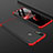 Hard Rigid Plastic Matte Finish Front and Back Cover Case 360 Degrees for Xiaomi Redmi 7 Red and Black