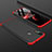 Hard Rigid Plastic Matte Finish Front and Back Cover Case 360 Degrees for Xiaomi Redmi Note 7 Red and Black