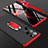 Hard Rigid Plastic Matte Finish Front and Back Cover Case 360 Degrees M01 for Samsung Galaxy S21 Ultra 5G Red and Black