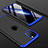 Hard Rigid Plastic Matte Finish Front and Back Cover Case 360 Degrees P01 for Apple iPhone 11 Pro Max Blue and Black