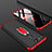 Hard Rigid Plastic Matte Finish Front and Back Cover Case 360 Degrees P01 for Huawei Honor V20 Red and Black