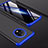 Hard Rigid Plastic Matte Finish Front and Back Cover Case 360 Degrees P01 for OnePlus 7T Blue and Black