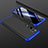 Hard Rigid Plastic Matte Finish Front and Back Cover Case 360 Degrees R01 for Xiaomi Mi Note 10 Blue and Black