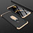 Hard Rigid Plastic Matte Finish Front and Back Cover Case 360 Degrees with Finger Ring Stand for Huawei Enjoy 9 Plus Gold and Black