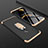 Hard Rigid Plastic Matte Finish Front and Back Cover Case 360 Degrees with Finger Ring Stand for Huawei Y9 (2019) Gold and Black
