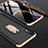 Hard Rigid Plastic Matte Finish Front and Back Cover Case 360 Degrees with Finger Ring Stand for Samsung Galaxy A70 Gold and Black