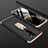 Hard Rigid Plastic Matte Finish Front and Back Cover Case 360 Degrees with Finger Ring Stand for Xiaomi Redmi Note 8 Pro Gold and Black