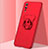 Hard Rigid Plastic Matte Finish Snap On Case with Finger Ring Stand for Huawei P20 Red