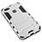 Hard Rigid Plastic Matte Finish Snap On Case with Stand for Huawei Enjoy 7 Silver