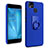Hard Rigid Plastic Quicksand Cover with Finger Ring Stand for Asus Zenfone 3 Zoom Blue