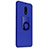 Hard Rigid Plastic Quicksand Cover with Finger Ring Stand for Nokia 6 Blue