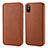 Leather Case Flip Cover for Apple iPhone Xs Brown
