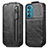 Leather Case Flip Cover Vertical for Motorola Moto Edge 30 5G Black