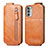 Leather Case Flip Cover Vertical for Motorola Moto G52j 5G Brown