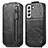 Leather Case Flip Cover Vertical for Samsung Galaxy S21 5G Black