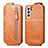 Leather Case Flip Cover Vertical for Samsung Galaxy S22 Plus 5G Brown