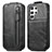 Leather Case Flip Cover Vertical for Samsung Galaxy S22 Ultra 5G Black