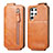 Leather Case Flip Cover Vertical for Samsung Galaxy S22 Ultra 5G Brown
