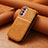 Leather Case Flip Cover Vertical S01D for Samsung Galaxy F13 4G Brown